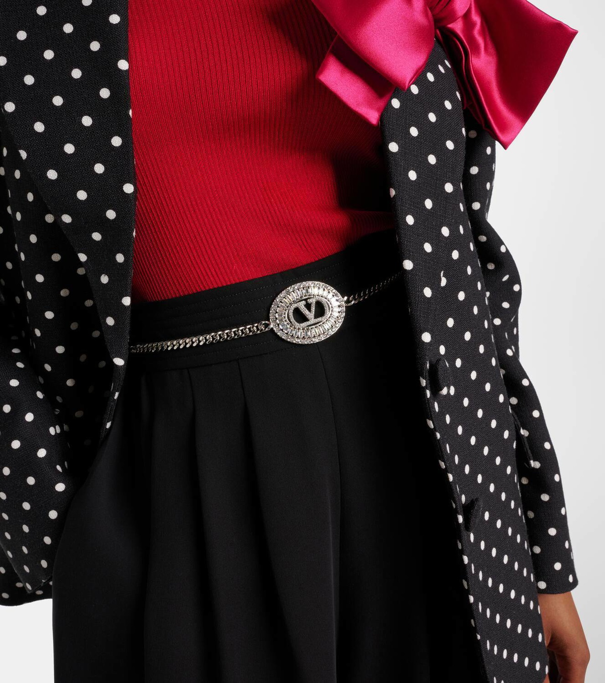Valentino VLogo crystal-embellished chain belt