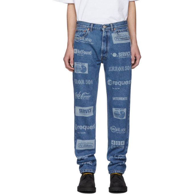 Photo: VETEMENTS Blue Fully Branded Jeans