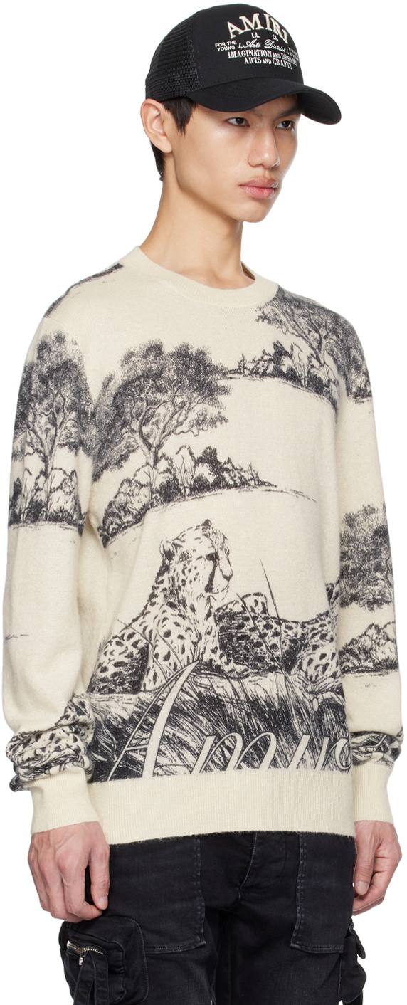 AMIRI Beige Leopard Sweater Amiri