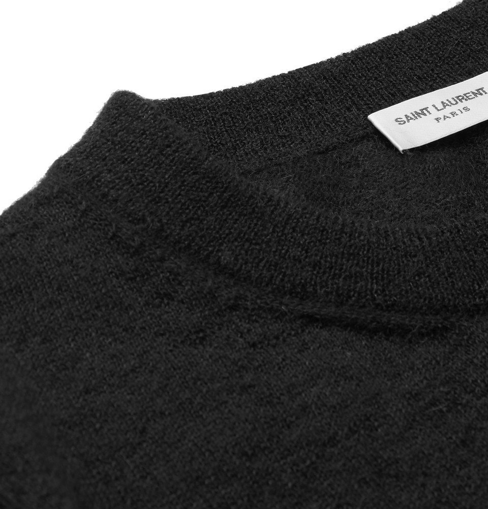 Saint Laurent - Panther Intarsia Mohair-Blend Sweater - Black