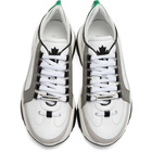 Dsquared2 White and Green Bumpy 551 Sneakers