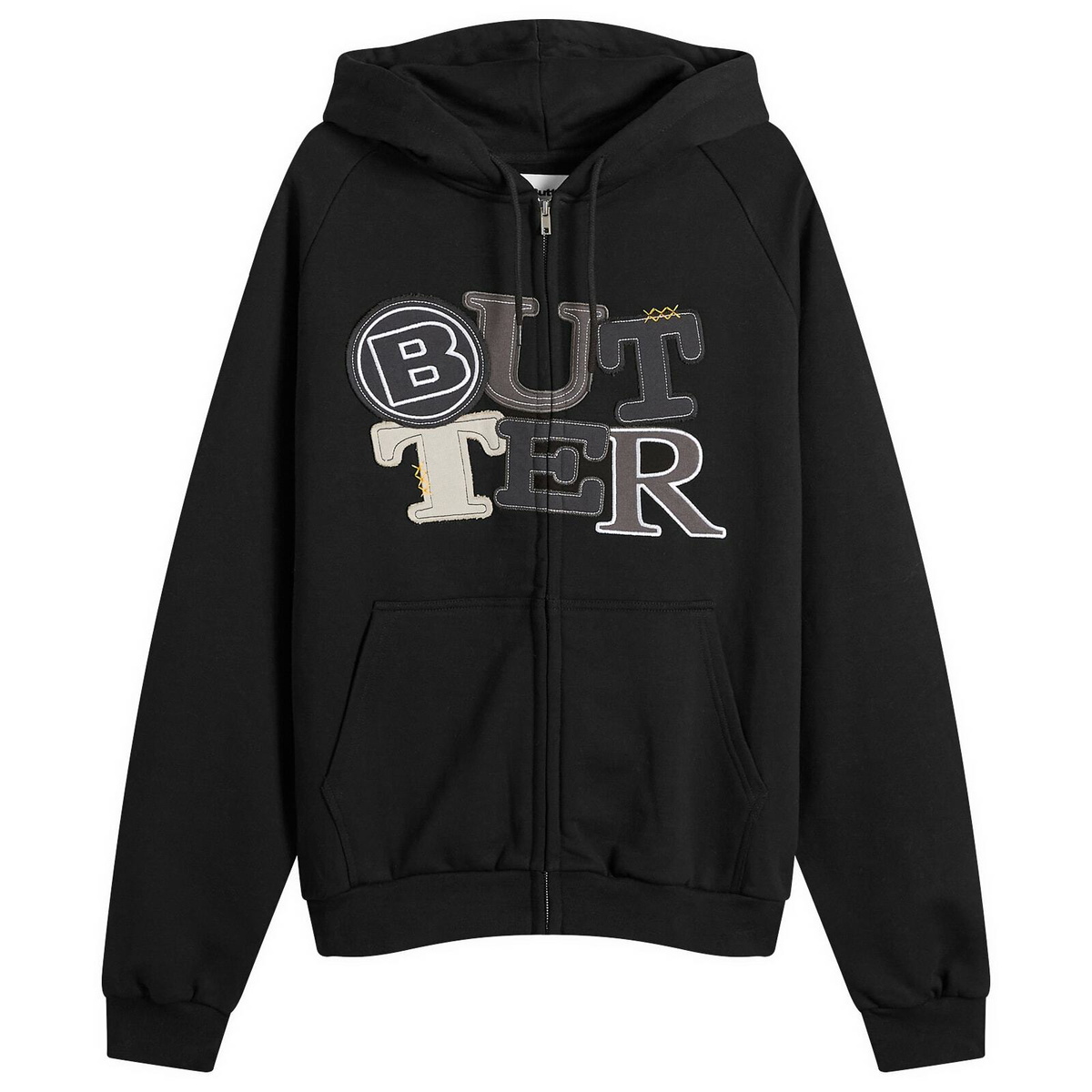 Butter Goods Men's Patchwork Zip Hoodie in Black