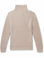 Allude - Slim-Fit Ribbed Cashmere Rollneck Sweater - Neutrals