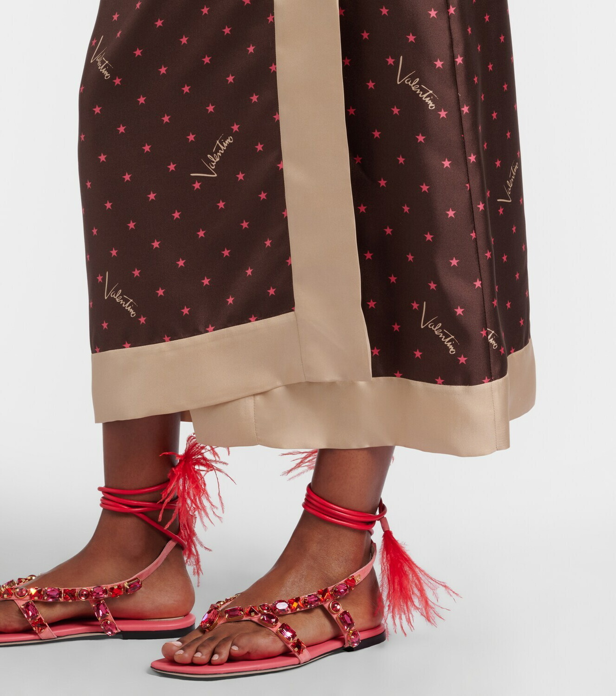 Valentino Printed silk twill wrap skirt