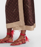 Valentino Printed silk twill wrap skirt