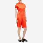 Pleats Please Issey Miyake Women's Pleats Shorts in Orange