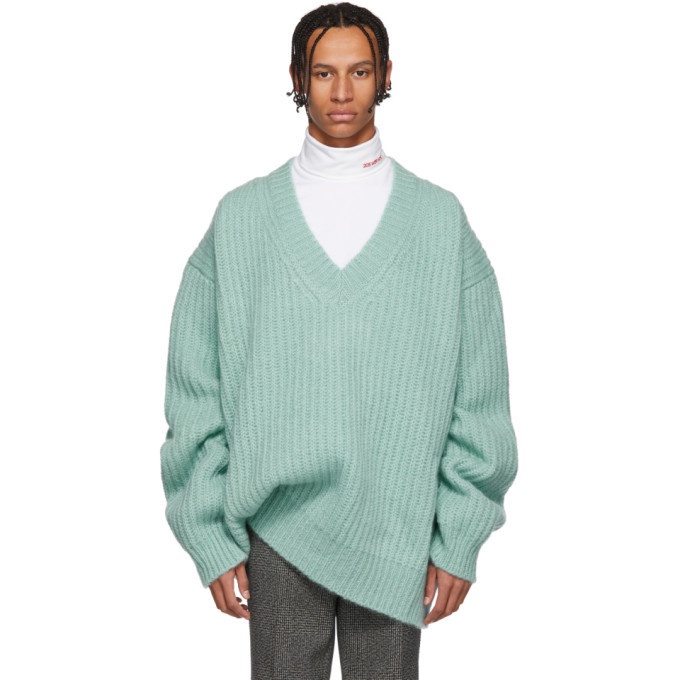 Photo: Calvin Klein 205W39NYC Blue Oversize V-Neck Sweater