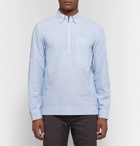 Alex Mill - Button-Down Collar Pinstriped Cotton Half-Placket Shirt - Blue