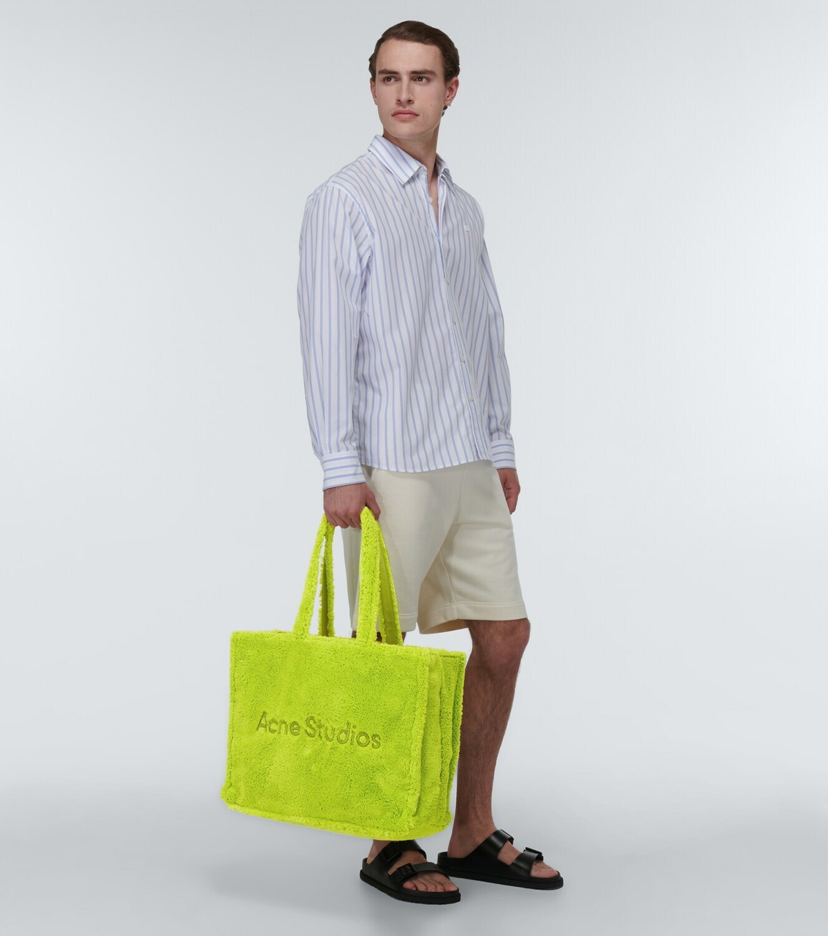 Acne Studios Logo teddy fleece tote bag