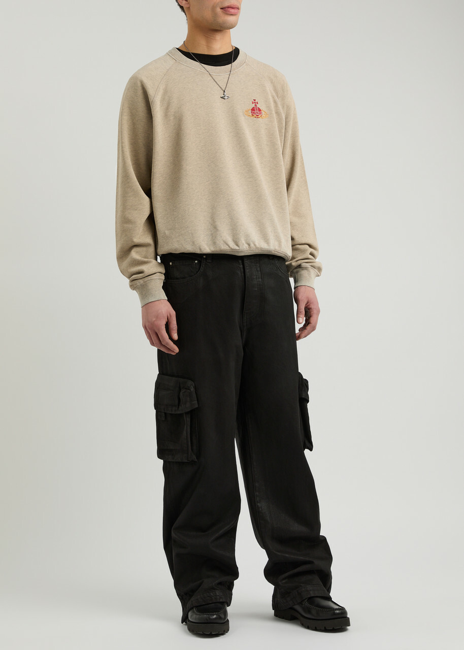 Vivienne Westwood Orb-embroidered Cotton Sweatshirt Sand