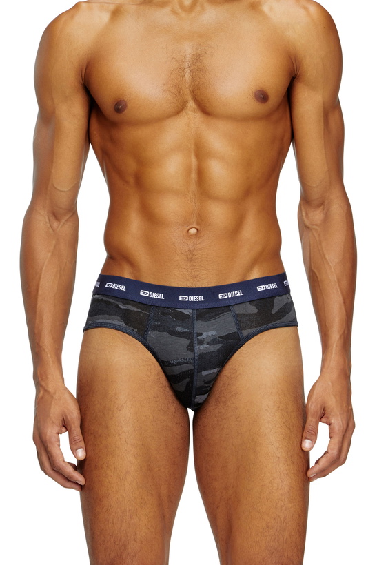 Photo: Diesel 3-pack of briefs plain and camo - Briefs Mens in Multicolor