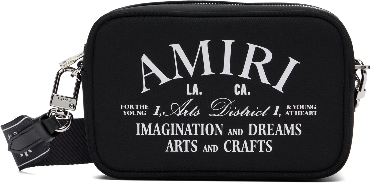 AMIRI Black & Off-White Repeat Jacquard Camera Bag Amiri