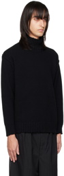 Isabel Benenato Black Distressed Turtleneck