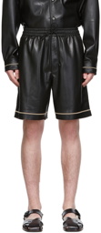 Nanushka Black Meno Vegan Leather Shorts