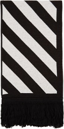 Off-White Black & White Knit Diag Scarf