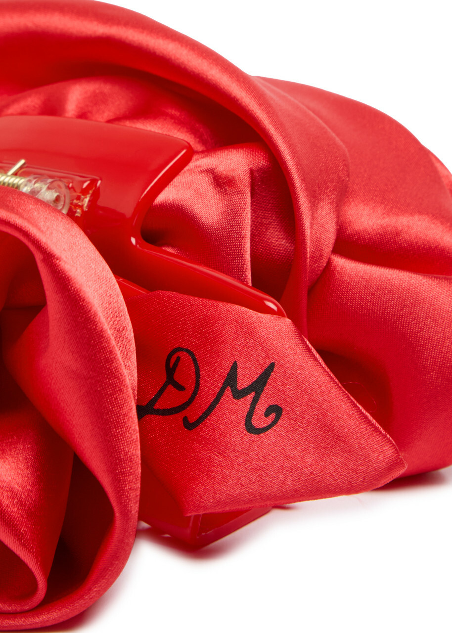 Damson Madder Rose Satin Hair Clip - Red - One Size