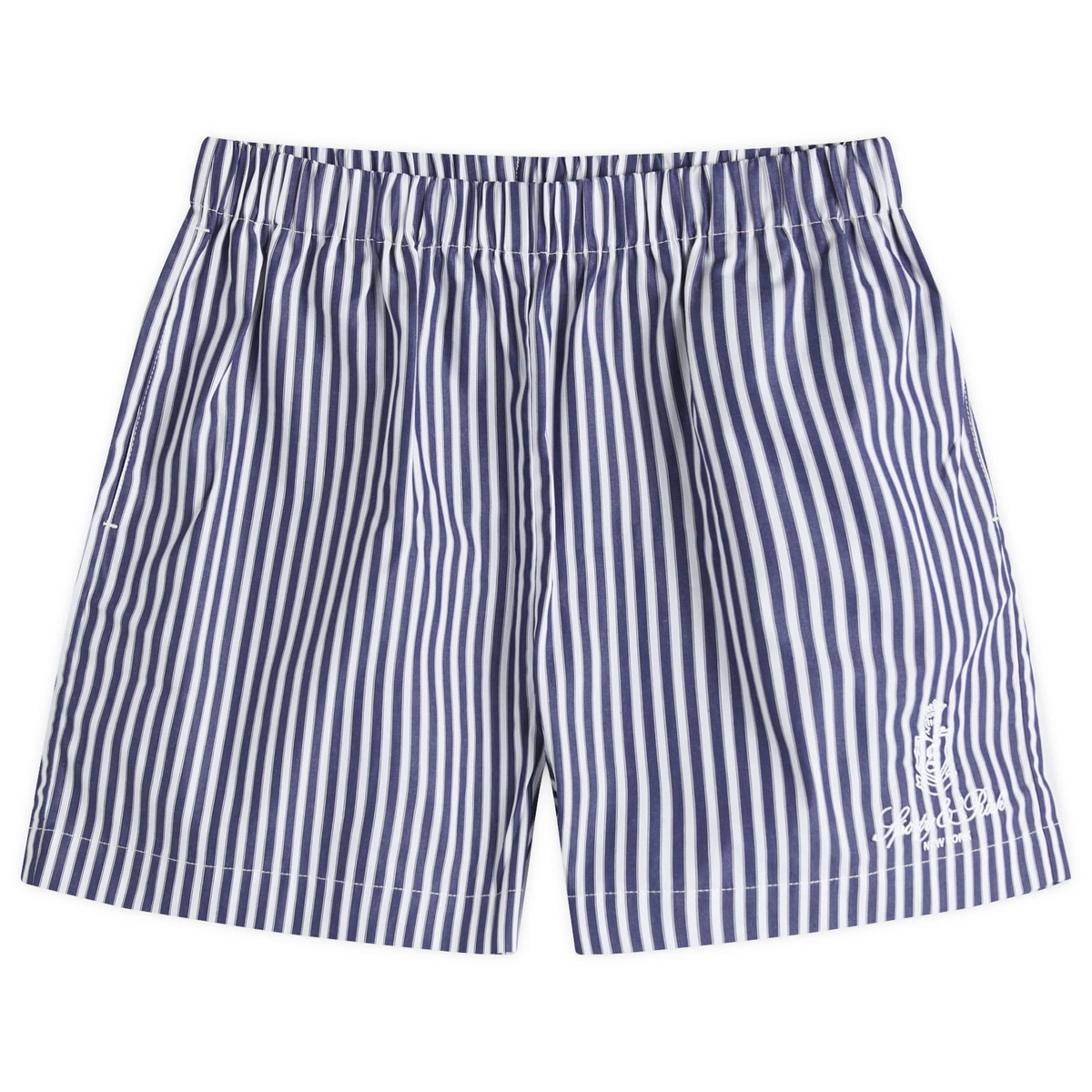 Sporty & Rich Women's Vendome Boxer Shorts in Navy Stripe