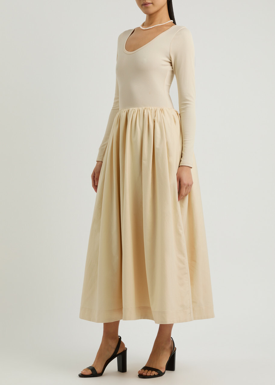 Sister Jane Darling Stretch-jersey Midi Dress Cream
