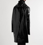 Rick Owens - Oversized Coated Cotton-Blend Hooded Coat - Black
