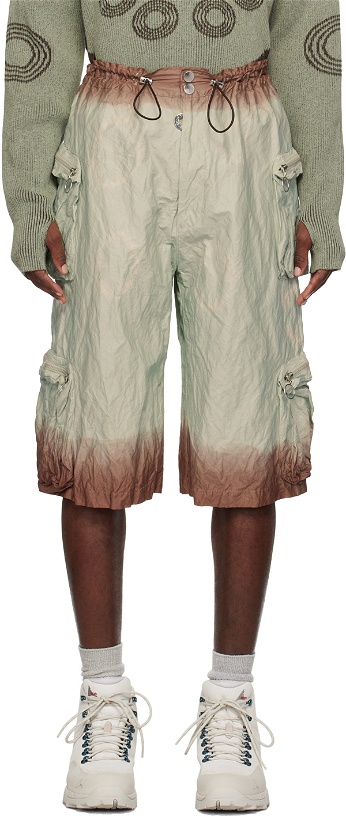Photo: Charlie Constantinou Green Garment-Dyed Shorts