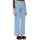 Eckhaus Latta Blue Wide-Leg Jeans