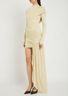 DE LA Vali Ravel Draped Stretch-jersey Mini Dress Cream