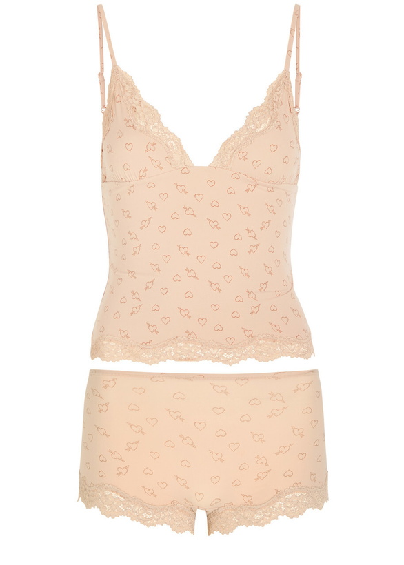 Photo: Skims Printed Stretch-jersey Cami and Boyshort set Multicoloured