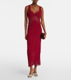 Rabanne Embellished crochet cotton midi dress