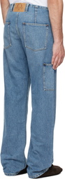 Moschino Blue Laurel Crown Emblem Jeans