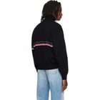 Versace Black Embroidered-Logo Cotton Knit Zip Cardigan