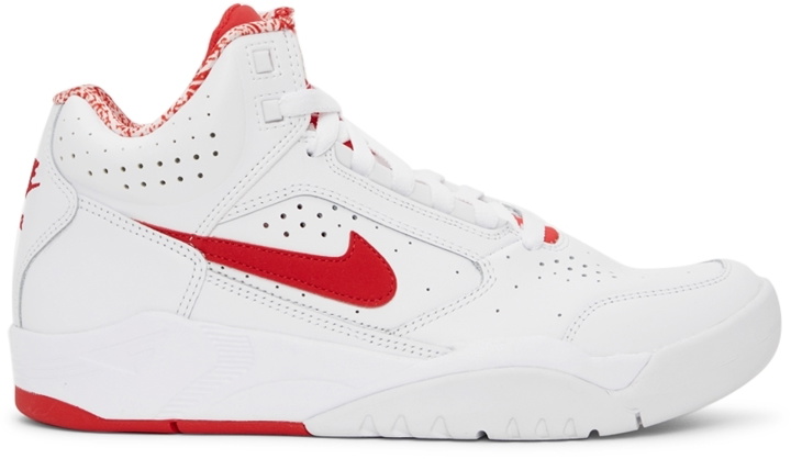 Photo: Nike White & Red Air Flight Lite Mid Sneakers