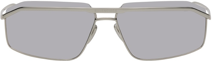 Photo: Balenciaga Silver Metal Sunglasses