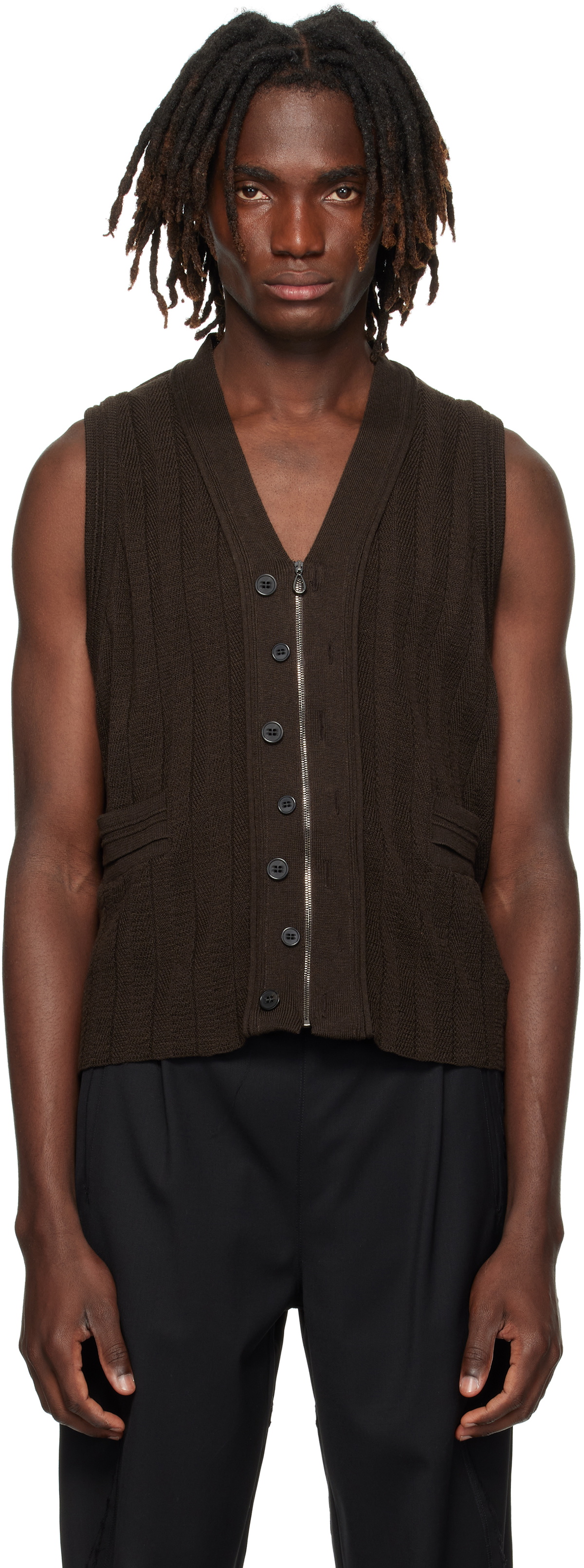 Kiko Kostadinov Beige & Yellow Merli Vest Kiko Kostadinov