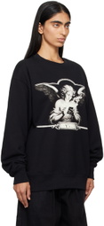 Y's Black Angel Printed Sweatshirt