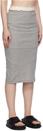 Jil Sander Gray Layered Midi Skirt