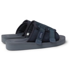 Suicoke - KAW-VS Webbing-Trimmed Suede Sandals - Blue