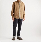 Gitman Vintage - Slim-Fit Button-Down Collar Cotton-Flannel Shirt - Brown