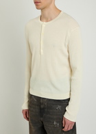 Our Legacy Rib-knit Cotton Henley top Ivory