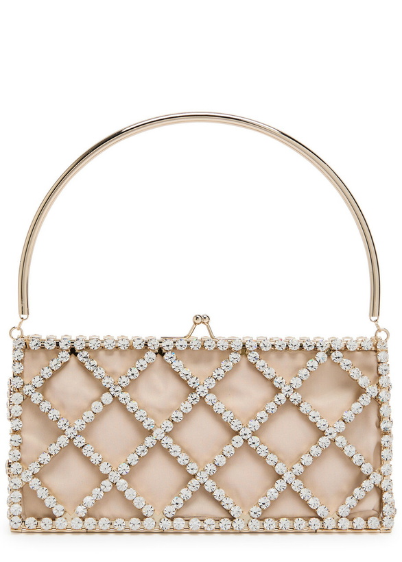 Photo: Rosantica Garofano Crystal-embellished Satin Shoulder bag - Gold - One Size