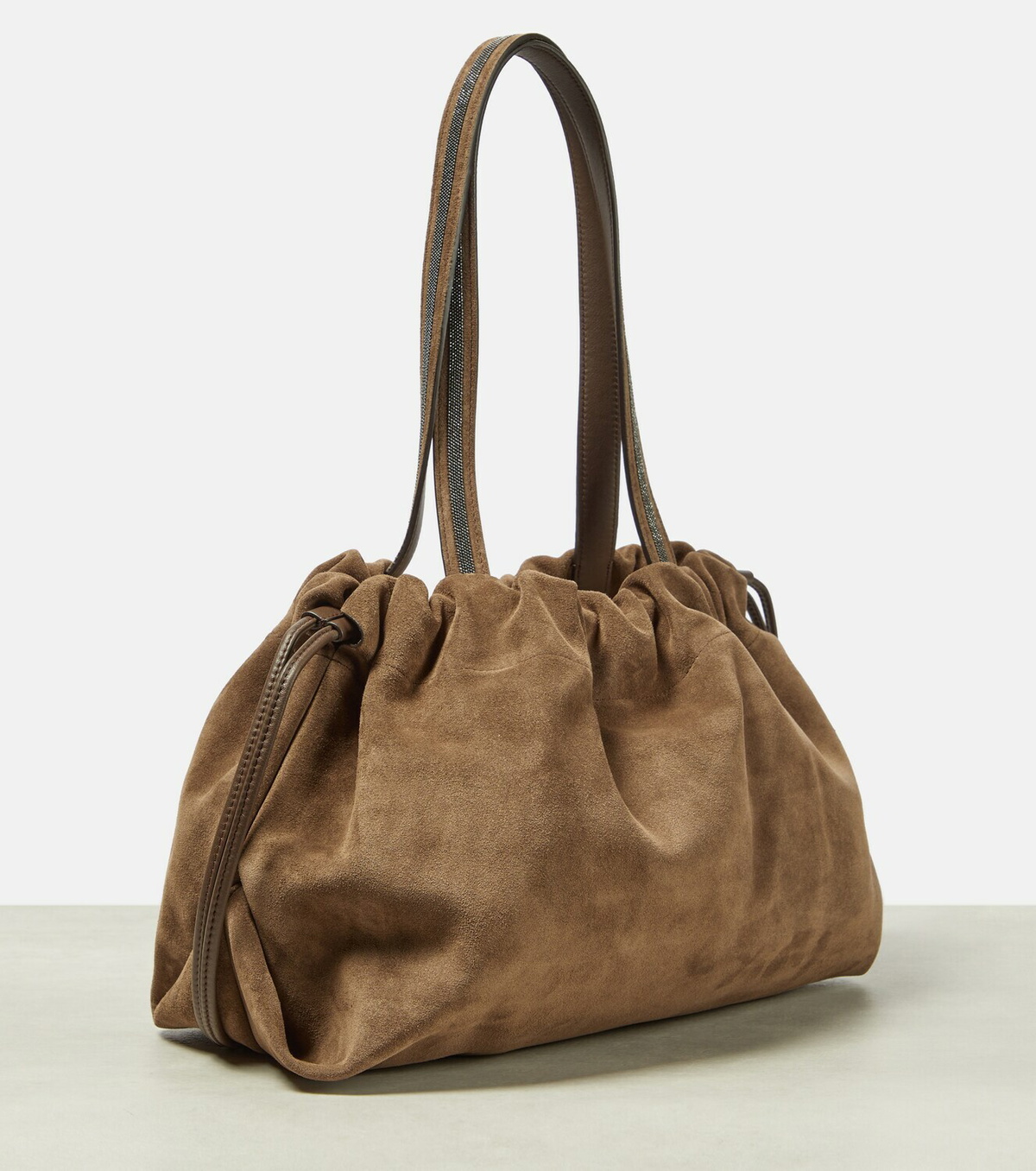 Brunello Cucinelli Embellished suede shopper bag Brunello