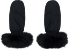 Yves Salomon Black Fox Fur & Down Mittens