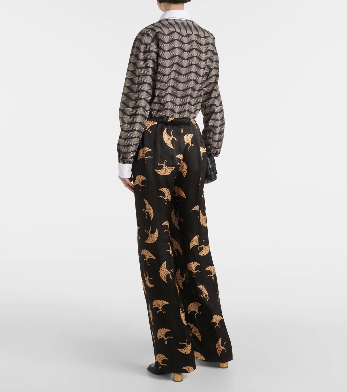 Dries Van Noten Printed Silk Satin Wide Leg Pants Dries Van Noten 8853