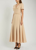 Roland Mouret Belted Bouclé Maxi Dress Cream