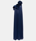 Costarellos Ruffled one-shoulder gown