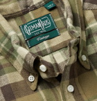 Gitman Vintage - Slim-Fit Button-Down Collar Checked Cotton-Flannel Shirt - Brown