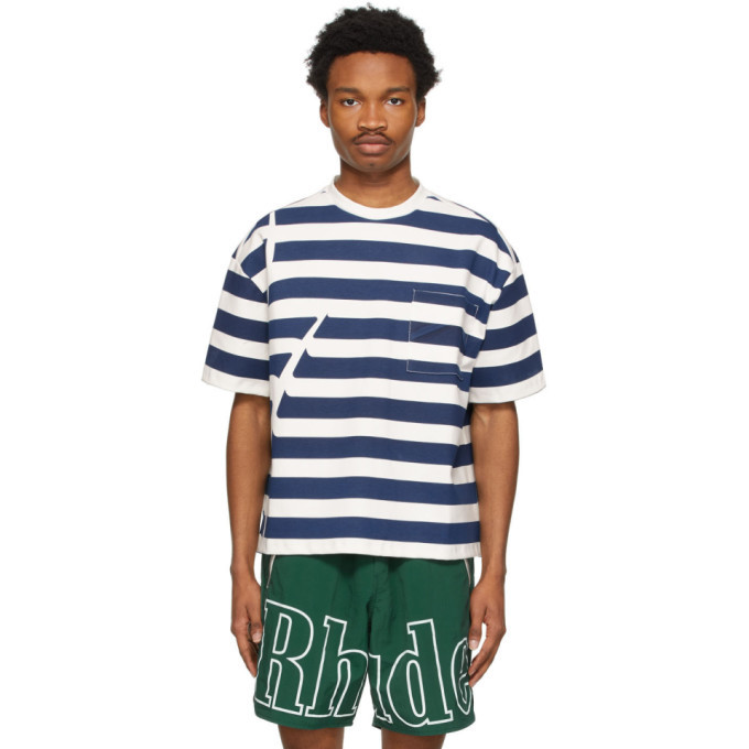 Rhude Navy Stripe Ponte Roma T-Shirt Rhude