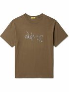 DIME - Tangle Logo-Print Cotton-Jersey T-Shirt - Brown