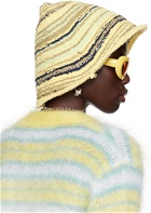 Marni Yellow & Navy Embroidered Bucket Hat