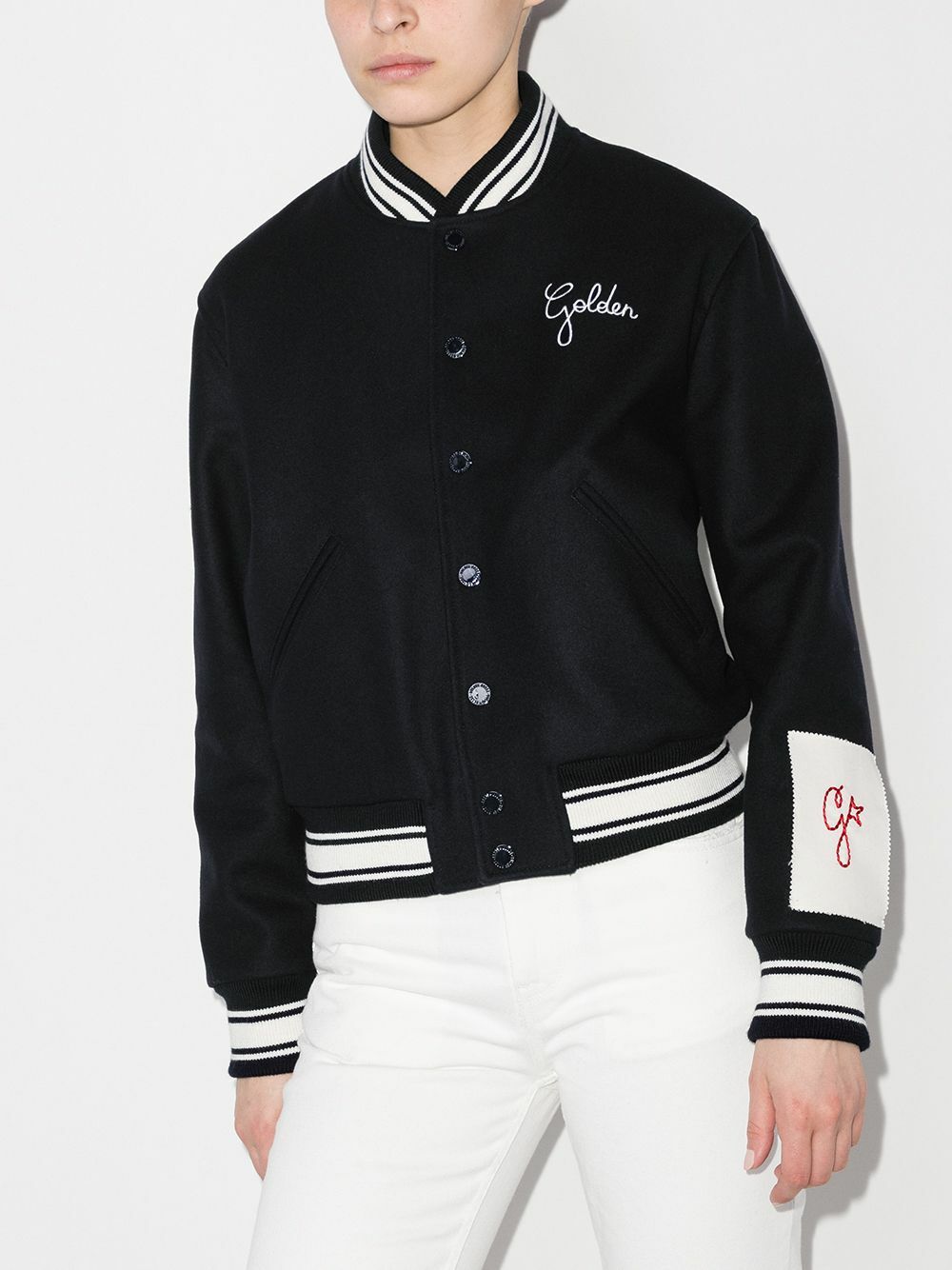 ブルゾン Golden Goose Deluxe Brand Wool Blend Bomber Jacket GOLDEN GOOSE - Wool Blend Bomber Jacket Golden Goose Deluxe