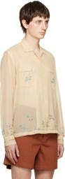 Bode Beige Sequined Shirt